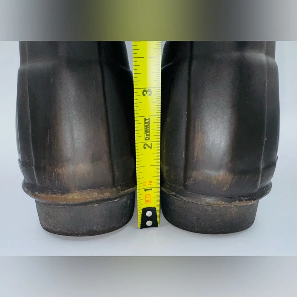 Hunter Womens Rubber Tall Rain Boots Matte Green W White Fleece Liners Size 5
